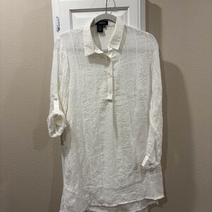 Papillon Blanc Cream Textured Blouse